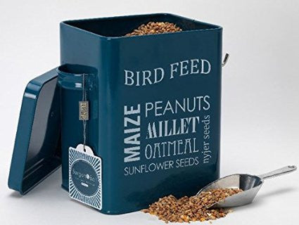 Burgon and Ball - Bird Feed Tin & Scoop - In Petrol Blue